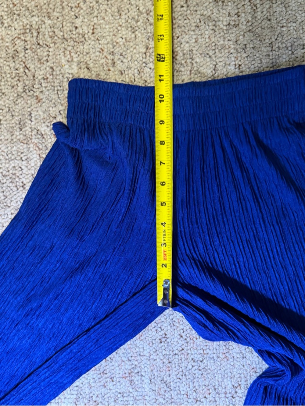 NWT Love Poem Small Blue Ink Colored Crinkle 2-Piece Top & Bottom Set Cropped - Picture 7 of 13